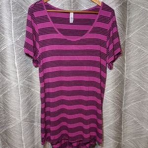 LuLaRoe Classic T – Magenta and black stripes, XL